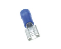 Flachstecker 6,3 mm, blau, fr Kabel bis 2,5 mm, 100 St. lose